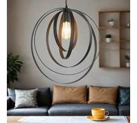 Lampadario Nero Regolabile E27 Moderno In Metallo Per Sala Da Pranzo MAE