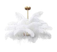 Lampadario Nordic Sputnik - Lampada da soffitto Creativa con Paralume in Piuma per Camera da Letto e Soggiorno, Eleganti Piume Bianche, 100x59 cm, Illuminazione Moderna per l'arredamento di