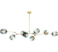 Lampadario Nordico con Sfera di Vetro E27 - Altezza Regolabile, Lampada a Sospensione Nera Opaca, Design a Ramo soffiato a Mano E26, lampadario a Globo in Stile metà secolo da 79" per soggio