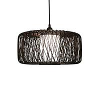 Lampadario Nordico retrò in bambù E27, lampadario a Gabbia per Uccelli Intrecciato a Mano, lampadario per Sala da tè, lampadario per Cortile in bambù Intrecciato, Illuminazione Decorativa regolabil