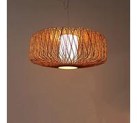 Lampadario Nordico retrò in bambù E27, lampadario a Gabbia per Uccelli Intrecciato a Mano, lampadario per Sala da tè, lampadario per Cortile in bambù Intrecciato, Illuminazione Decorativa regolabil