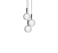 Lampadario Nuura Miira 3 Grande , Grigio e Ottica Trasparente