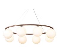 Lampadario Ovale Miira 8 Bronzo Scuro/opale