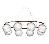 Lampadario Ovale Miira 8 Bronzo Scuro/ottica Trasparente