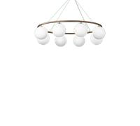 Lampadario Ovale Nuura Miira 8 Bronzo Scuro/opale