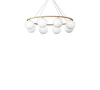 Lampadario Ovale Nuura Miira 8 Ottone/ Opale