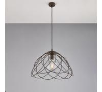 Lampadario Pagoda in Ferro Laccato Nero Effetto Ruggine, H32 - MAX 132 - Ø45 cm, 1 X E27 - 55 Watt Max, Colore Ruggine