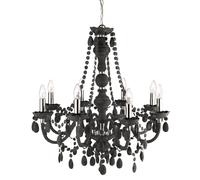 Lampadario Classico Marie Therese Acciaio Cromo Vetro 8 Luci E14