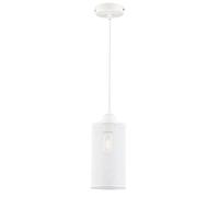 V-TAC Lampadario LED a Cilindro in Metallo con Portalampada E27 (Max 60W) Colore Bianco Opaco