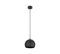 Lampadario Pendente In Metallo E27 Rotondo Ø 17 Cm Regolabile Nero Sfera