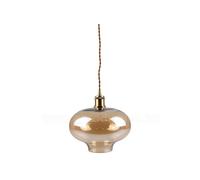 LAMPADARIO PENDENTE LAMPADA A SOSPENSIONE VINTAGE IN VETRO COLORE AMBRA VT-7290