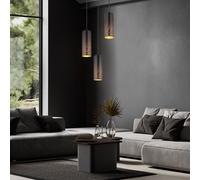 Lampada Pendente Lampada Sala Pranzo 3 Fiamma Lampada da Cucina Oro Nero 150cm [EEK: Non valutato]