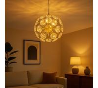 Lampadario Pendente Lampada Da Tavolo Oro Cristallo BigLight [EEK: E]