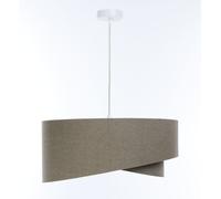 Lampadario Pendente Marrone E27 Rotondo D: 50 Cm Tessuto Moderno Soggiorno