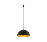 Lampadario Pendente Tavolo Nero Oro Ø 50Cm H: 130Cm Regolabile E27