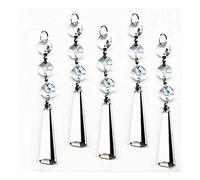 Lampadario pendenti con prismi di cristallo 10 set/50 set 14mm perline ottagonali 63mm gocce di cristallo for lampadari party Parti di ricambio per lampade di illuminazione a c (Size : 10 sets)