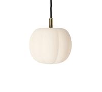 Lampadario Pepo Medio Ø30 Bianco Opale/ Ottone A