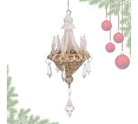 Lampadario per albero di Natale, ornamento invernale in cristallo, decorazione rifrangente alla luce, design per le vacanze, tema giardino della fattoria, accento per la porta della camera da letto