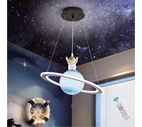 Lampadario per Camera dei Bambini LED Dimmerabile con Telecomando Plafoniera Cielo Stellato Lampada Luci A Sospensione Lampada A Sospensione Astronauta Creativo Planet Lampada A Sospensione