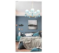 LAMPADARIO PER CAMERETTA A SOSPENSIONE CAVALLO IN RESINA 5 PORTALAMPADA E27 A45