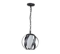 Lampadario Per Esterno Nordico Blacksmith Acciaio Nero Antico Vetro 1 Luce E27