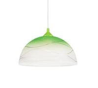 Lampadario per interni Adania in vetro bianco e verde stile elegante retrò paralume con diametro Ø30cm E27 ideale per sala da pranzo cucina