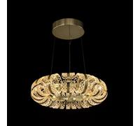 Lampadario piccolo RETRO' a strato singolo, acrilico trasparente + hardware dorato, LED 74W 6290lm 3000K, ø 63 h 200cm, dimmerabile
