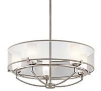 Lampadario Plafoniera Lampada LED Luce Sala da Pranzo 5 Fiamma Metallo Vetro Tin