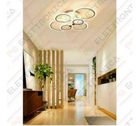 Lampadario Plafoniera LED a soffitto a sospensione moderno cerchi 51w Bianco [EEK: A+]