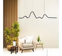 lampadario plafoniera LED a soffitto a sospensione moderno onde 25W bianco nero