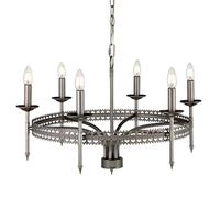 Lampadario Plafoniera Luce Sala da Pranzo Sospensione D 72,1 CM Acciaio 6 Fiamma [EEK: Non valutato]