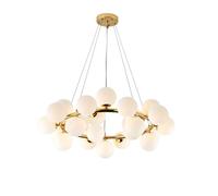 Lampadario PTLYE Lampadario a globo in vetro Lampadario a sfera in vetro di metà secolo Lampada a sospensione con paralume in vetro bianco per lampada a sospensione per fattoria Camera da letto
