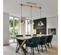 Lampadario Regolabile In Altezza Con Trave In Legno 3 Fiamme E27 Industriale [EEK: Non valutato]