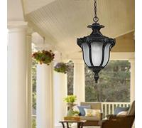 Lampadario Retrò E27R Esterni, Impermeabile e Antiruggine,R Balcone, Cortile Europeo, Giardino, Corridoio, Navata, Luce a Led con Struttura in Uva/Nero/33 Centimetri