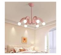 Lampadario Rosa Nordico a LED con Tubo a U per la Stanza della Principessa, Soggiorno, Illuminazione Art Deco per Salotto, Camera da Letto, Lampada Decorativa Semplice,