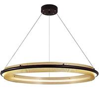 Lampadario Rotondo Nero E Oro - 23,6 Pollici 30 W LED, Grande Plafoniera Sospesa In Stile Moderno Di Metà Secolo, Industriale(White Light 6000k)