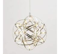 Lampadario Rotondo Stellato Fuochi D'artificio LED Lampade Lampada Soffitto con Sfera Scintillante Nordica Lanterna A Sospensione Acciaio Inossidabile in Metallo per Ristorante, Negozio, Soggiorno
