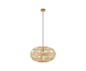 Lampadario Rustico Amsfield 1 Luce Metallo Marrone E Legno