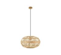Lampadario Rustico Amsfield 1 Luce Metallo Marrone E Legno