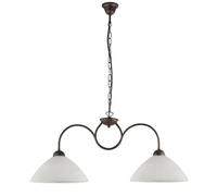 Lampadario Rustico Anemone 2 Luci Ruggine e Bianco LuceArt Classic