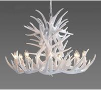 Lampadario Rustico In Corno Di Cervo, Lampadario In Corno Di Cervo Stile Candela, Lampadario In Resina Con Corna Finte Cabina Lampada A Sospensione Grande Vintage 9 Luci 15 Braccia Sospese Ceili