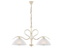 Lampadario Rustico Miranda 2 Luci Avorio e Bianco LuceArt Classic
