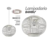 LAMPADARIO SFERA LEGNO BAMBù SALOTTO CUCINA SOFFITTO Lampada a Sospensione 3728 [EEK: A+++]