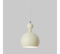 Lampadario sferico stile crema, lampada a sospensione con sfera di metallo, lampade a sospensione per illuminazione di ristoranti, attacco E27, luci creative per soggiorno, lampadario moderno e
