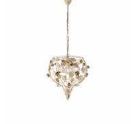 Lampadario Shabby Chic Bella Metallo Avorio Oro 3 Luci E27