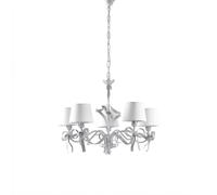 Lampadario Shabby Chic Lucy 5 Luci Bianco LuceArt Classic