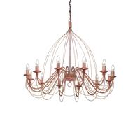 Corte lampadario 12 luci metallo modellato finitura ruggine