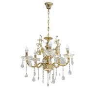 Lampadario soffitto 5 bracci a sospensione con catena gocce pendenti lampada A12