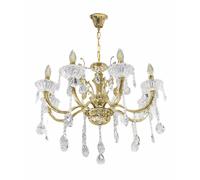 Lampadario soffitto 6 bracci sospensione plafoniera sfere cristalli pendenti A18