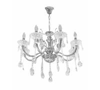 Lampadario soffitto 6 bracci sospensione plafoniera sfere cristalli pendenti A18